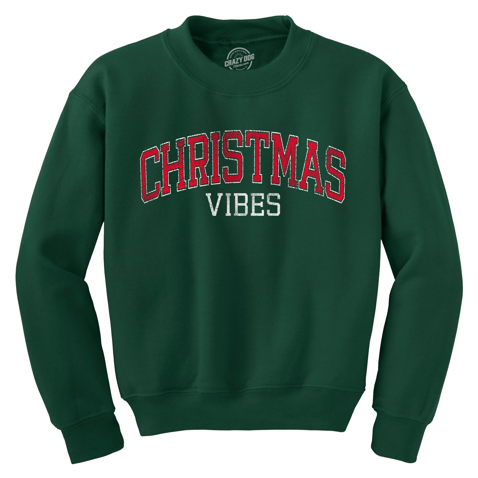Christmas Vibes Crew Neck Sweatshirt  theshoepalace