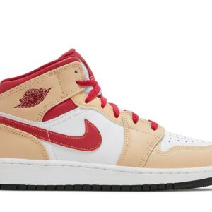 (Grade School) Air Jordan 1 Mid 'Beige Red' 554725-201