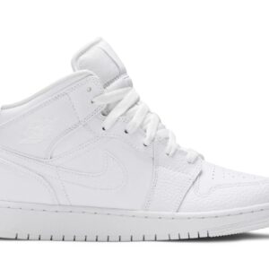 (Grade School) Air Jordan 1 Mid 'Triple White' 554725-130