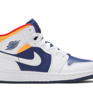 (Grade School) Air Jordan 1 Mid 'White Deep Royal Blue' 554725-131