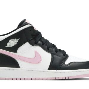 (Grade School) Air Jordan 1 Mid White Light Arctic Pink 555112-103 Nicesnk