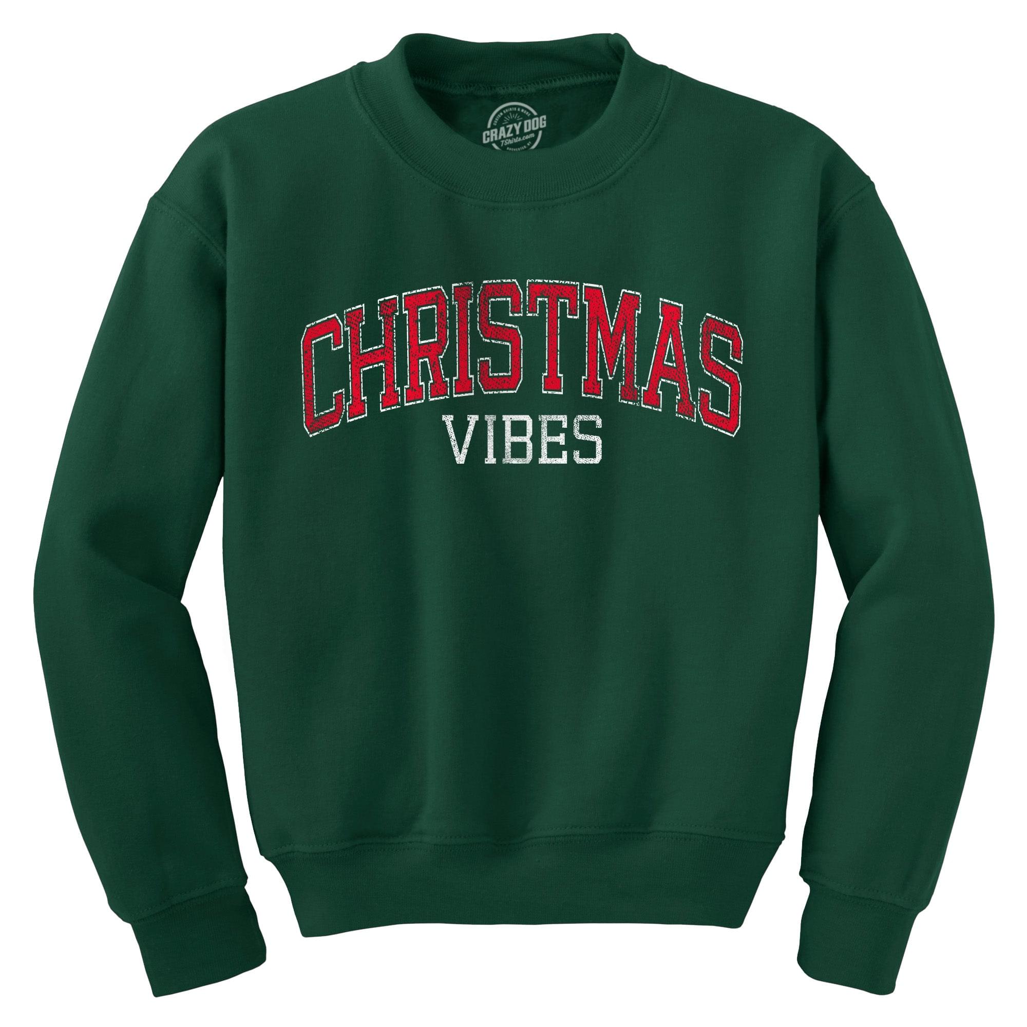 Christmas Vibes Crew Neck Sweatshirt  theshoepalace